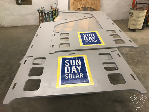 CNC Routed Panels for Solar Company Booth